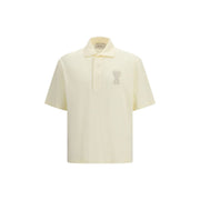 Ami Paris Beige Cotton Polo Shirt