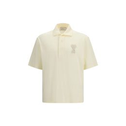 Ami Paris Beige Cotton Polo Shirt