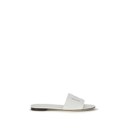Dolce & Gabbana White Calf Leather Bos Taurus Sandals
