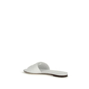 Dolce & Gabbana White Calf Leather Bos Taurus Sandals