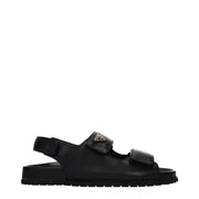 Prada Black Leather Sandals