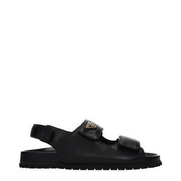 Prada Black Leather Sandals