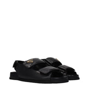 Prada Black Leather Sandals