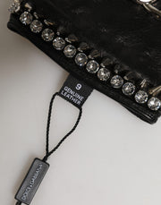 Dolce & Gabbana Women Black Embellished Wrist Length Mitten Gloves