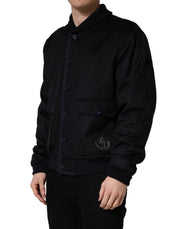 Dolce & Gabbana Black Cashmere Knitted Button Down Jacket