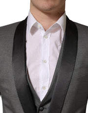 Dolce & Gabbana Gray Wool Single Breasted 1 Button 3PC Suit