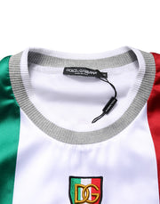 Dolce & Gabbana Multicolor Italia DG Logo Satin Tank T-shirt