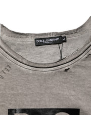 Dolce & Gabbana Gray DG Logo Print Cotton Round Neck T-shirt