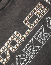 Dolce & Gabbana Gray Logo Embellished Men Crew Neck T-shirt