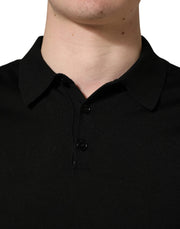 Dolce & Gabbana Black Wool Short Sleeves Men Polo  T-shirt