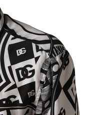 Dolce & Gabbana Black White Bandana Print Collared Shirt