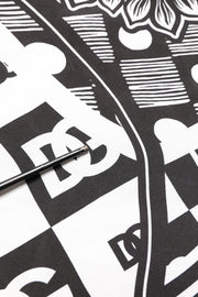 Dolce & Gabbana Black White Bandana Print Collared Shirt