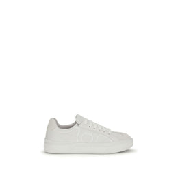Ferragamo White Calf Leather Bos Taurus Sneakers