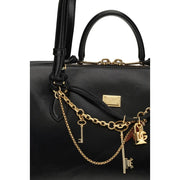 Dolce & Gabbana Black Calf Leather Bos Taurus Shoulder Bag