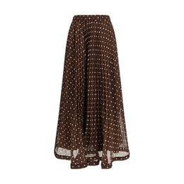 P.A.R.O.S.H. Brown Polyester Long Skirt