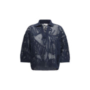 Brunello Cucinelli Blue Linen Polo Shirt