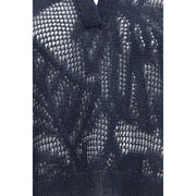 Brunello Cucinelli Blue Linen Polo Shirt