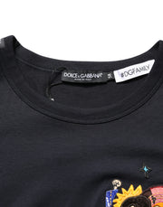 Dolce & Gabbana Black #DGFAMILY Patch Men Crew Neck T-shirt