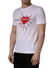 Dolce & Gabbana White #DGLovesDUBAI Cotton Crew Neck T-shirt