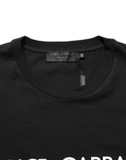 Dolce & Gabbana Black DG London Cotton Men Crew Neck  T-shirt