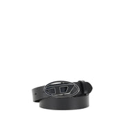 Diesel Black Calf Leather Bos Taurus Regular Belt