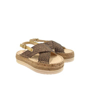 Borbonese Beige Textile Women Sandal