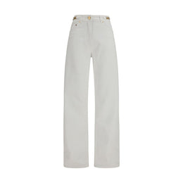 Versace White Cotton Straight-Leg Jeans