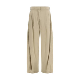 The Row Beige Silk Casual Pants