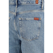 7FOR Blue Cotton Bermuda Shorts