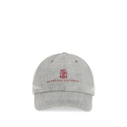 Brunello Cucinelli Gray Linen Cap (Baseball Hat)
