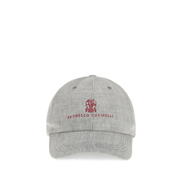 Brunello Cucinelli Gray Linen Cap (Baseball Hat)