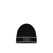 Balmain Black Merino Wool Beanie