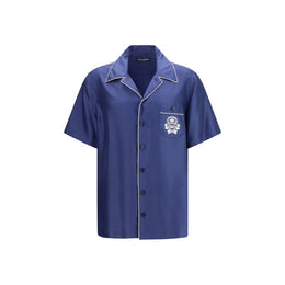 Dolce & Gabbana Blue Silk Shortsleeve Shirt