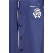 Dolce & Gabbana Blue Silk Shortsleeve Shirt