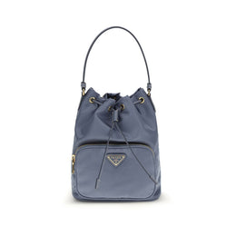 Prada Blue Recycled Polyamide Backet Bag