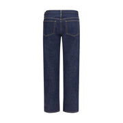 Khaite Blue Cotton Straight-Leg Jeans