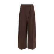 Ganni Brown Elastane Casual Pants
