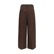 Ganni Brown Elastane Casual Pants