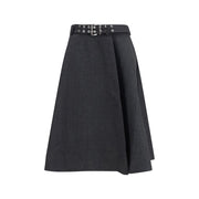 Ganni Gray Recycled Polyester Long Skirt