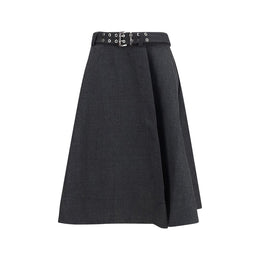 Ganni Gray Recycled Polyester Long Skirt
