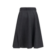 Ganni Gray Recycled Polyester Long Skirt