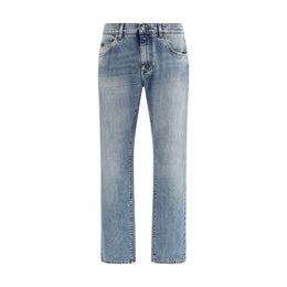 Dolce & Gabbana Blue Cotton Straight-Leg Jeans