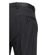 Dolce & Gabbana Black Fleece Wool Casual Pants