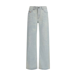 Diesel Blue Cotton Straight-Leg Jeans
