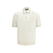Dolce & Gabbana Beige Silk Polo Shirt