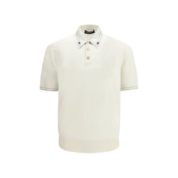 Dolce & Gabbana Beige Silk Polo Shirt