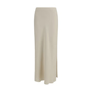 Brunello Cucinelli Beige Viscose Long Skirt