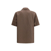 Gucci Brown Linen Shortsleeve Shirt