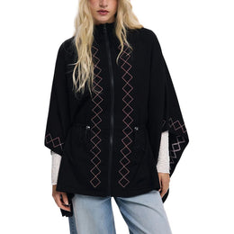 Desigual Black Viscose Cloacks