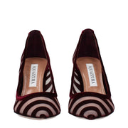 Aquazzura Transparent Velvet Mid Heel Pumps